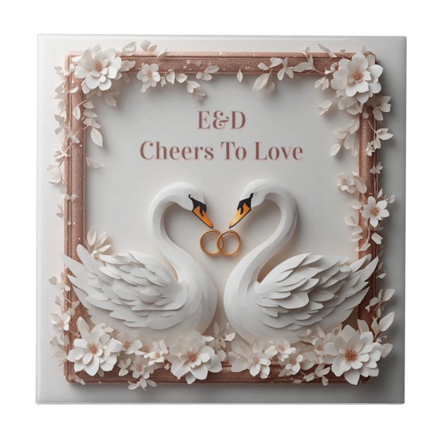🕊️ Coleção Casamento Floral Coração de Cisne 🕊️ (Frente)