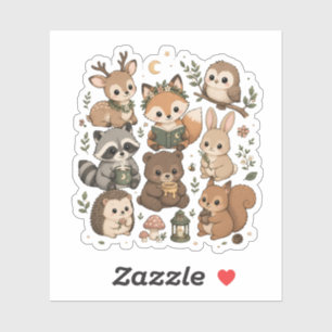 Coleção de Adesivos Amigos da Floresta Kawaii