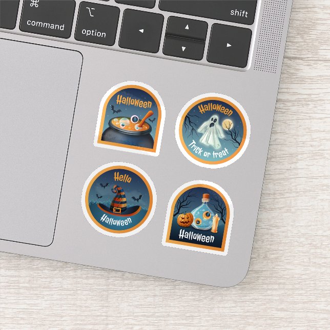 Coleção de adesivos assustadora do Halloween (Detalhe)