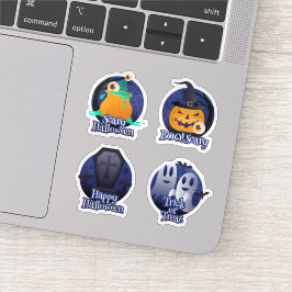 coleção de adesivos assustadores de Halloween