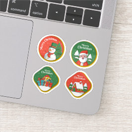 Coleção de adesivos de celebração de Natal feliz
