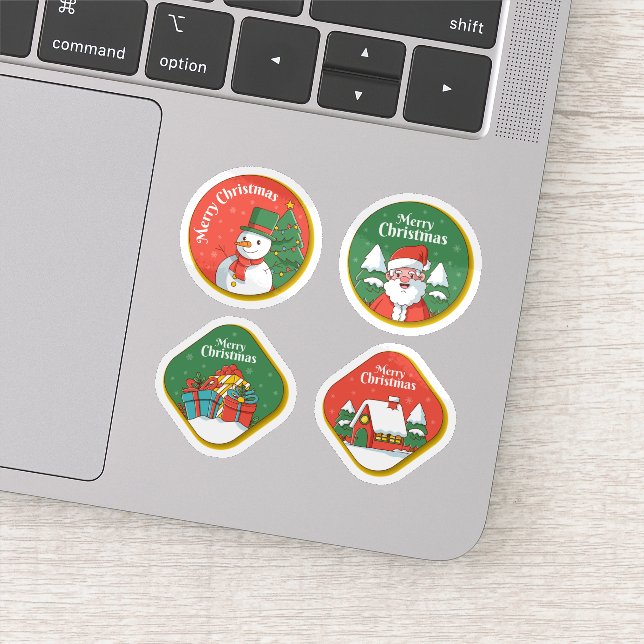 Coleção de adesivos de celebração de Natal feliz (Detalhe)