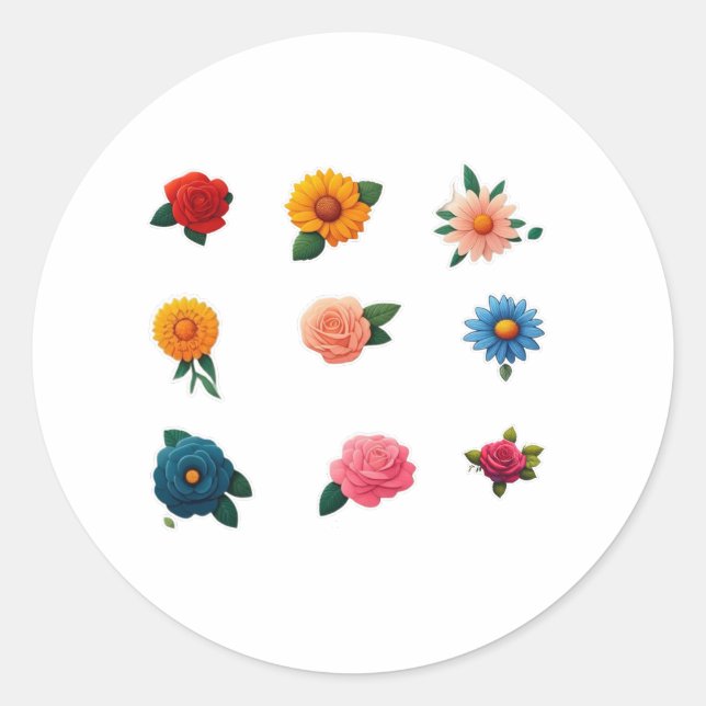 Coleção de Adesivos de Flores Exquisitas (Frente)
