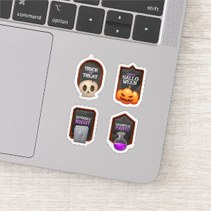Coleção de adesivos de horror assustados do Hallow