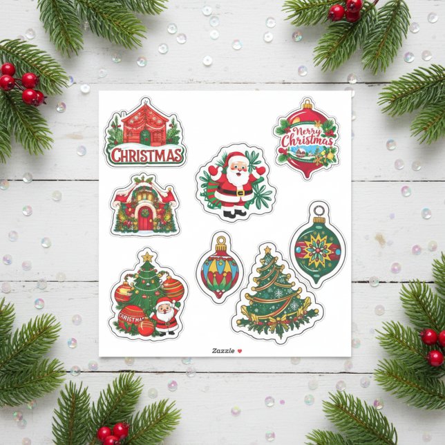 Coleção de Adesivos de Natal Festivos (Festive Christmas Sticker Collection)