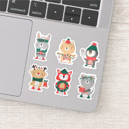 coleção de adesivos de personagens de Natal