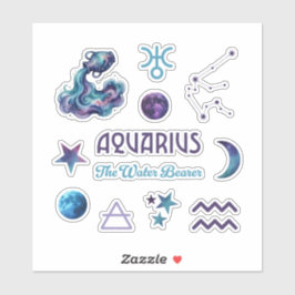 Coleção de Adesivos do Zodíaco de Aquário