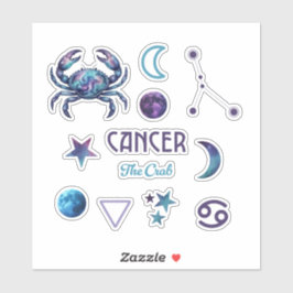 Coleção de Adesivos do Zodíaco de Câncer