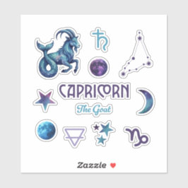 Coleção de Adesivos do Zodíaco de Capricórnio