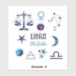 Coleção de Adesivos do Zodíaco de Libra
