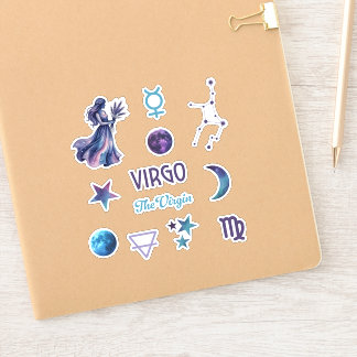 Coleção de Adesivos do Zodíaco de Virgem