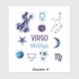Coleção de Adesivos do Zodíaco de Virgem