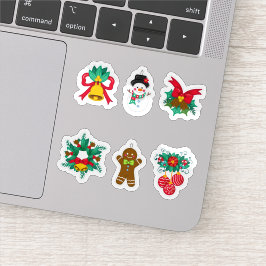 coleção de adesivos festivos de Natal