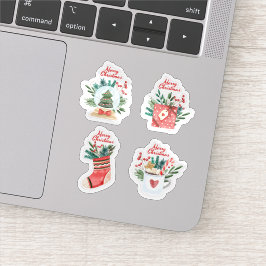 Coleção de adesivos festivos de natal