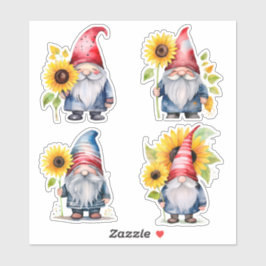 Coleção de Adesivos Gnome & Girassol