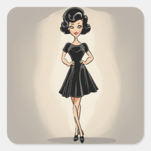 Coleção de adesivos LBD Retro Elegante