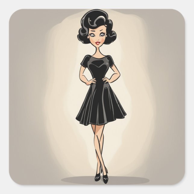 Coleção de adesivos LBD Retro Elegante (Frente)