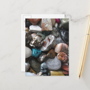 Coleção de belas rochas polidas - cartão postal