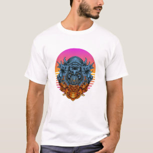 Coleção de Camisas T Cabeça de Tigre Preto