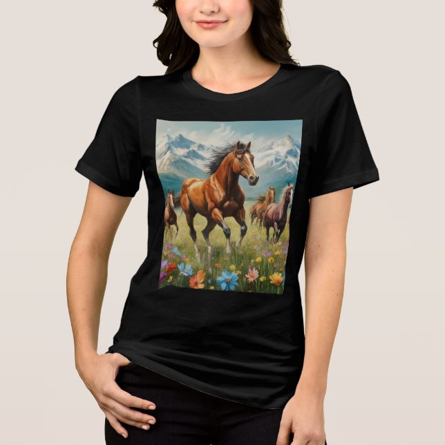 Coleção de Camisas T de Cavalos Selvagens (Frente)