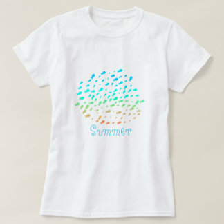 Coleção de camisetas com ilustração de peixes de v