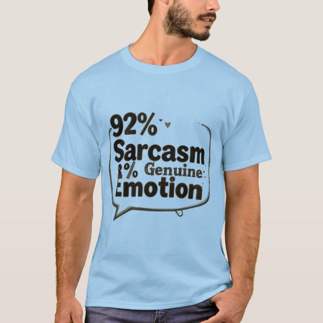 Coleção de camisetas de 92%.Sarcasmo, Emoção (Frente)