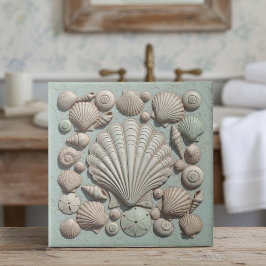 Coleção de Conchas de Trompe L'oeil de Vida Marinh