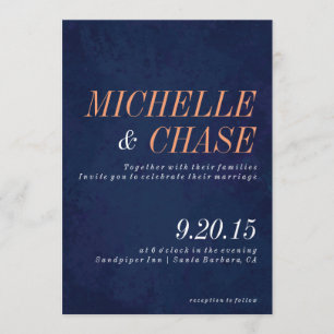 Coleção de Convite de Casamento Azul de Marinho