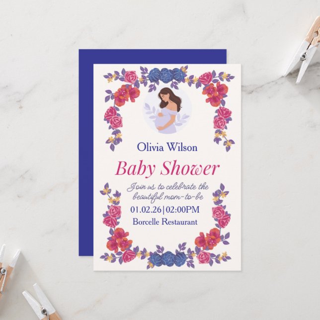 Coleção de Convite para Chá de Bebê Sweet Beginnin (Frente/Verso In Situ)