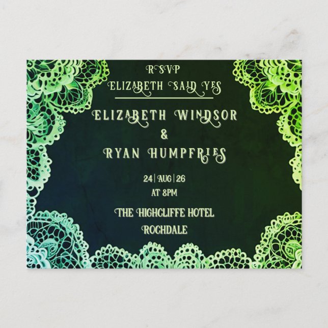 Coleção de Convites de Casamento "Elegant Lace" (Frente)