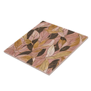 Coleção de Folhas Douradas de Boho Cor-de-Rosa Pop