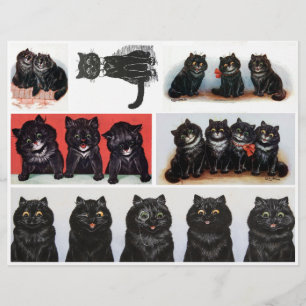 Coleção de Gatos Negros por Louis Wain