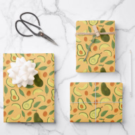 Coleção de padrões da cesta de fruta - Avocado