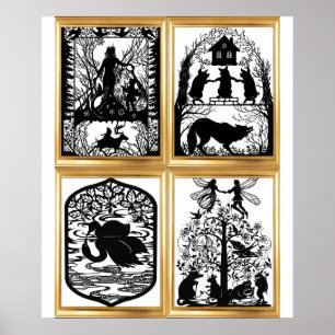 Coleção de Pôsteres de Designs de Contos de Fadas