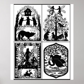 Coleção de Pôsteres de Designs de Contos de Fadas