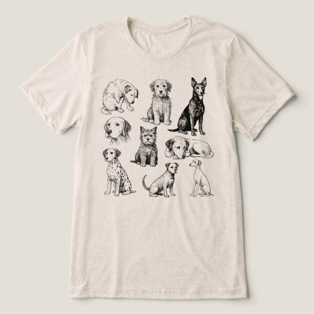 Coleção de Raças de Cães Antigos Desenho de Cachor (Design frontal)