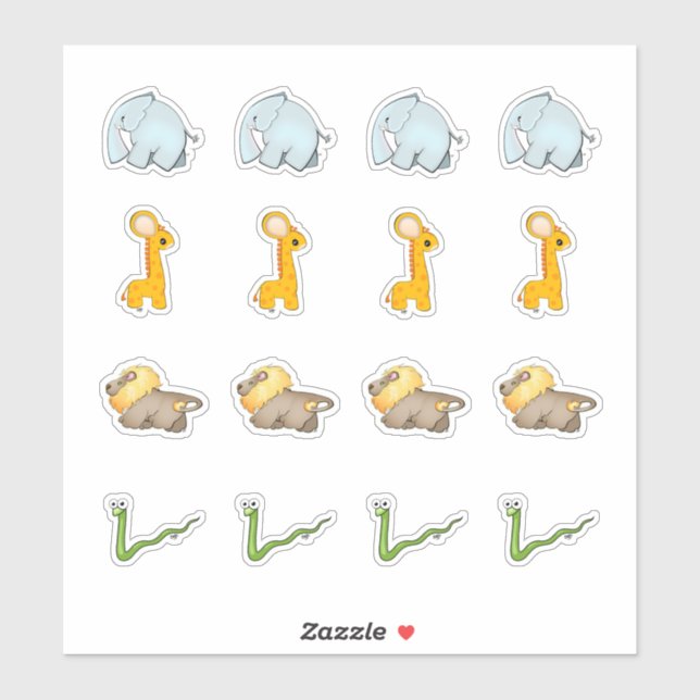 Coleção de Savanas Africanas - Adesivos Beijos-Cor (Folha)