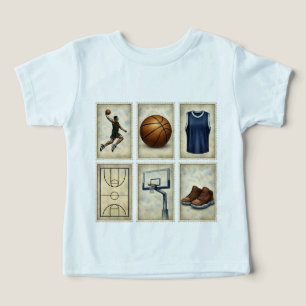 Coleção de Selos Esportivos de Basquetebol Vintage