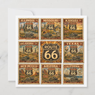 Coleção de Selos Estaduais da Vintage Route 66