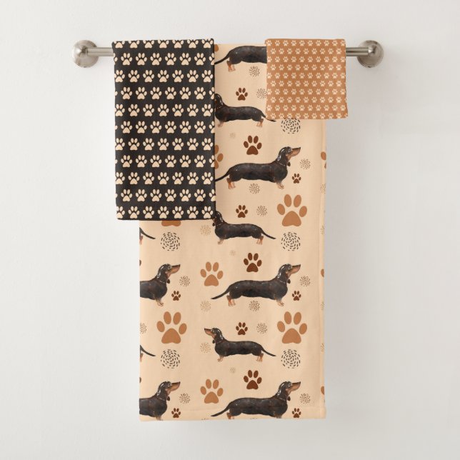 Coleção de Toalhas Adoráveis de Dachshund e Patas (Insitu)