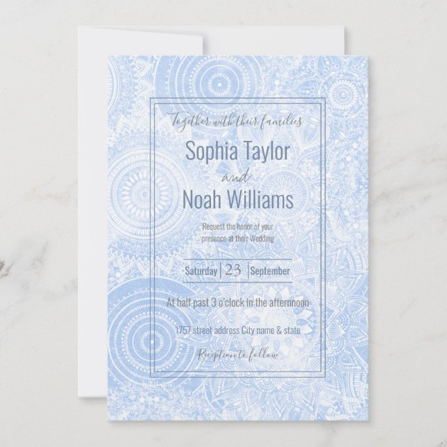 Coleção Elegante Blue White Mandala (Frente)