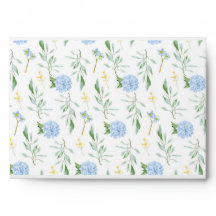 Coleção Floral Azul Envelope