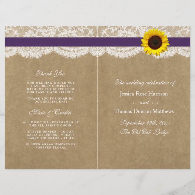 Coleção Kraft, Lace & Sunflower - Roxo (Frente)