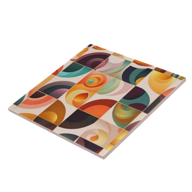 Coleção Moderna com Abstrato de Quadrados (Lateral)