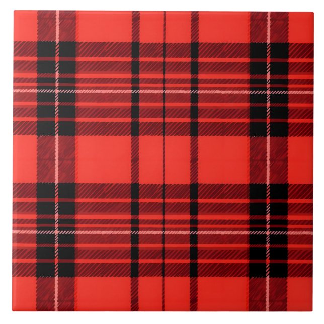 Coleção Moderna Tradicional Vermelha Xadrez Tartan (Frente)