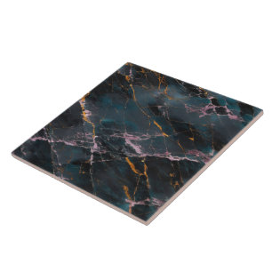 Coleção Popular Dourada Rosa Azul no Oceano Marble