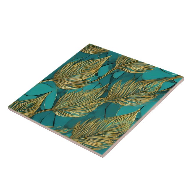 Coleção Turquoise Dourada Boho Trendy Leaves (Lateral)