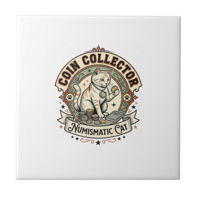 Colecionador de Moedas Numismático Gato Colecionad (Frente)