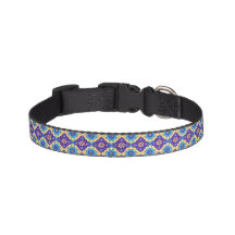 Colar de Cachorro com Padrão Floral Geométrico Ret