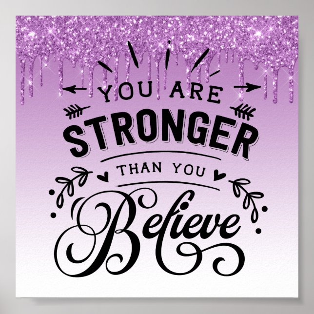 Coleta de Poster de Cotação Inspiracional Glitter (Frente)